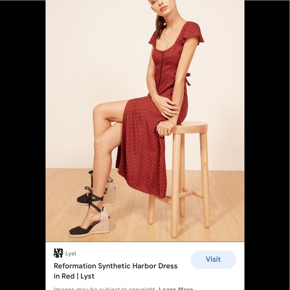 Reformation Synthetic Harbor dress in red - Picture 10 of 16